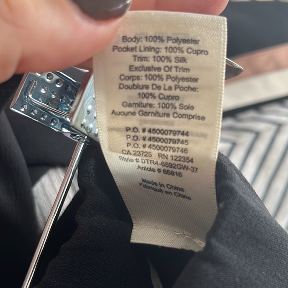 Wilfred Darontal Stripe Pants Black with White/Beige Detail Size 8 - Picture 9 of 9